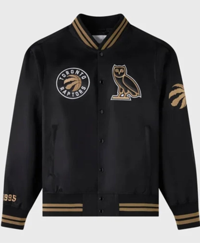 Toronto Raptors OVO Black Letterman Varsity Jacket