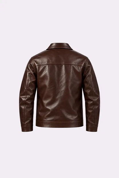 WO Chocolate Brown Faux Leather Jacket