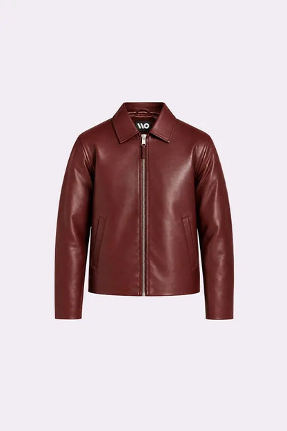Burgundy Faux Leather Jacket