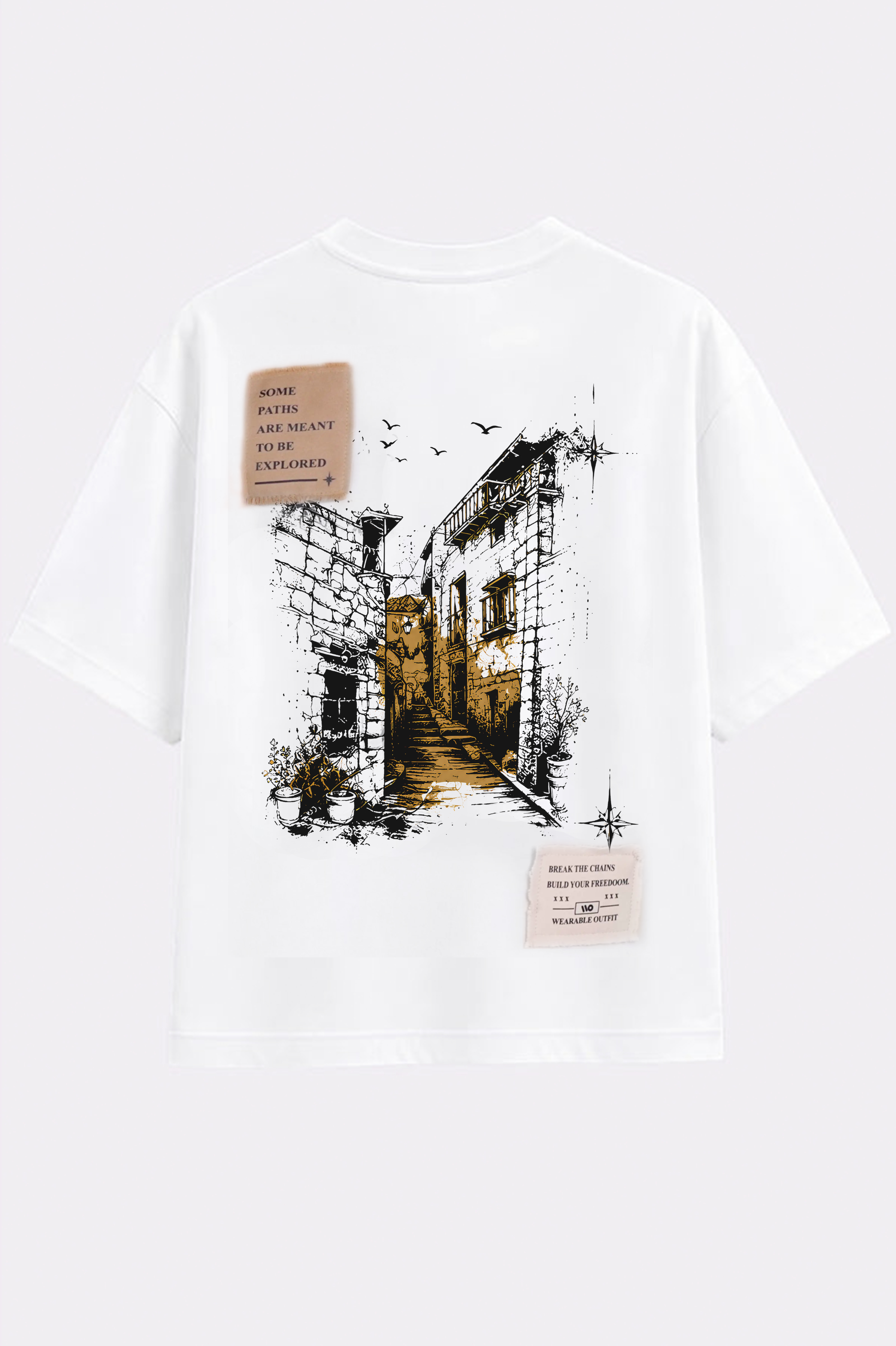Vintage Streetwear White Graphic T-Shirt