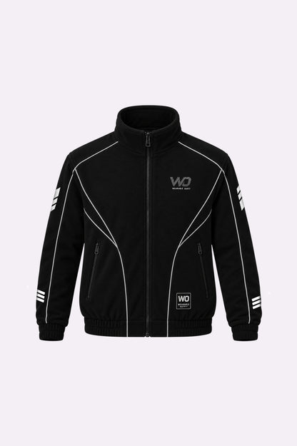 Black Contrast Piping Track Jacket