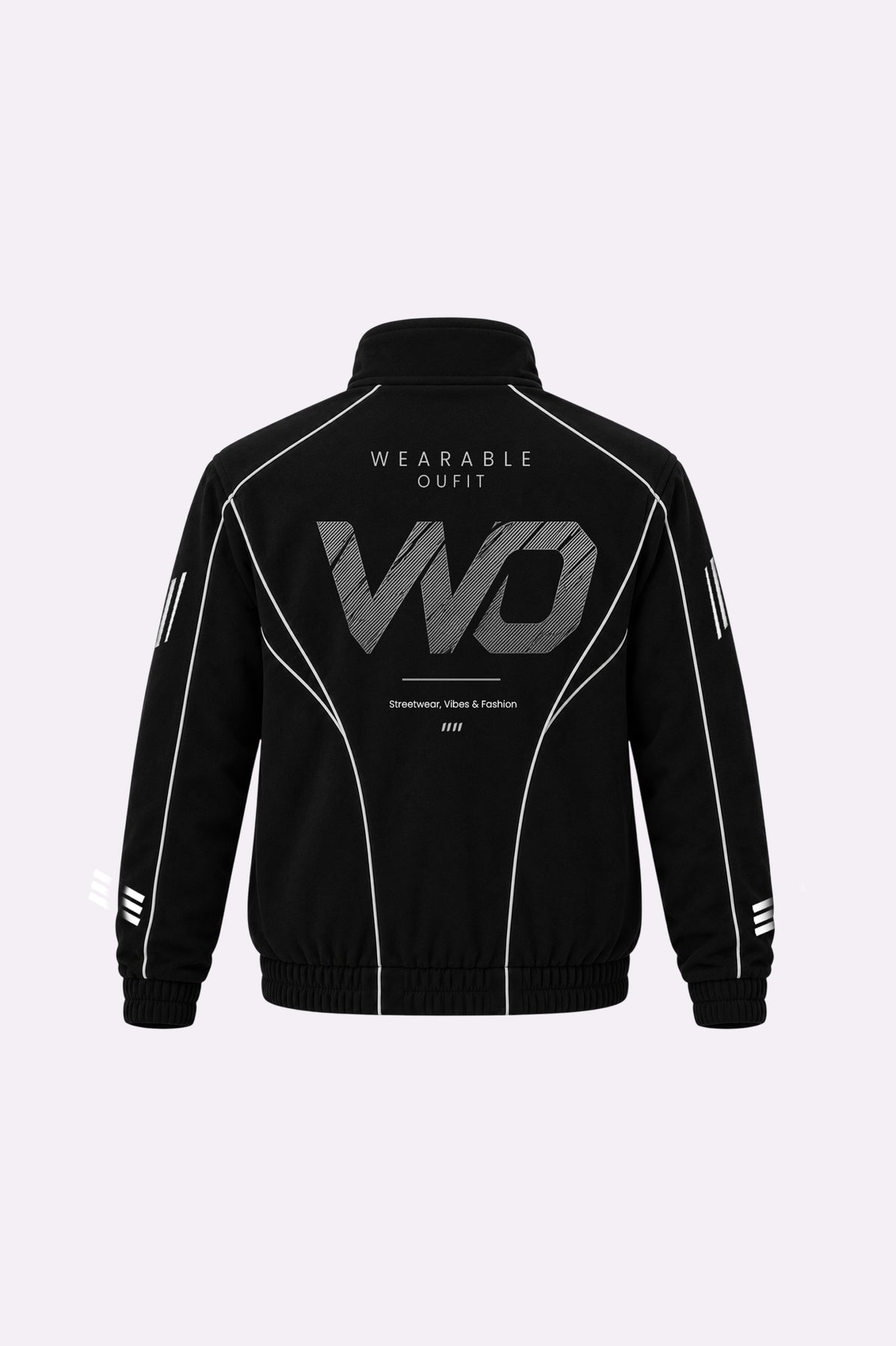Black Contrast Piping Track Jacket