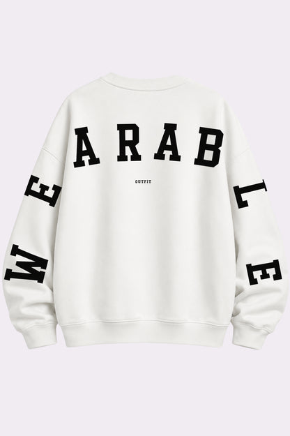 Wearable Outfit Printed White Sweatshirt