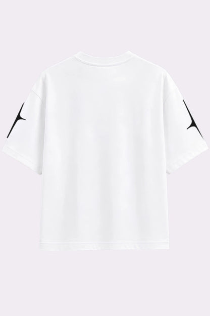 Celestial  Drop Shoulder White T-Shirt