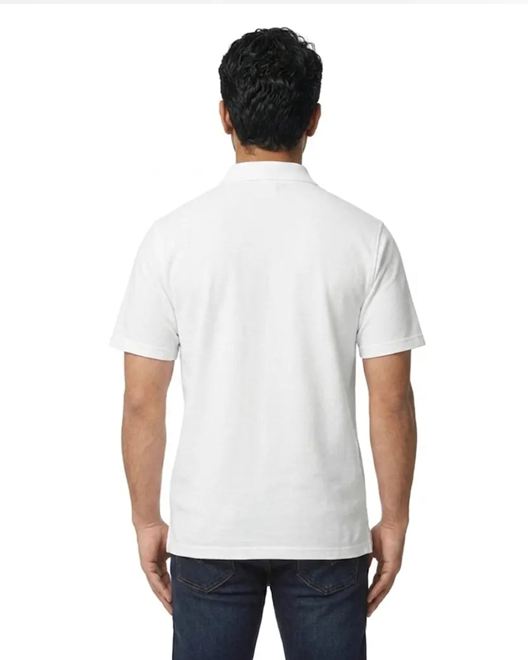 White Cotton Polo Shirt for Men