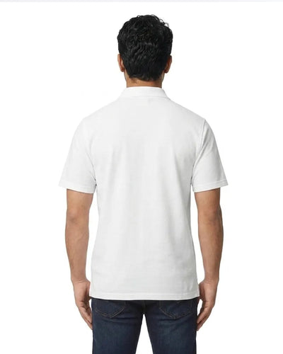 White Cotton Polo Shirt for Men