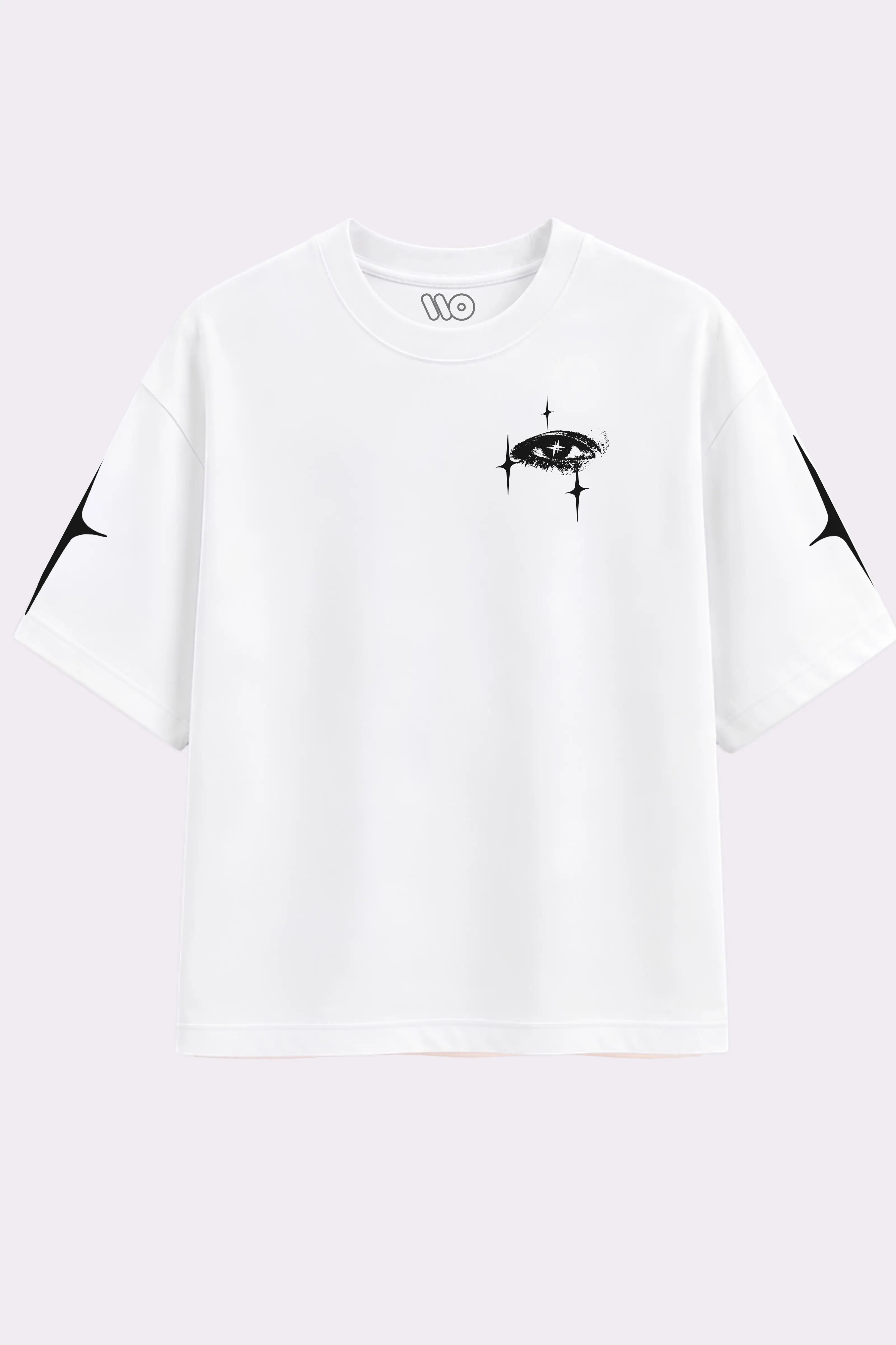 Celestial  Drop Shoulder White T-Shirt