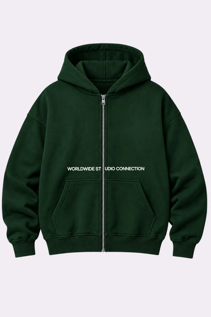 Worldwide Studio Connection Green Zip-Up Hoodie