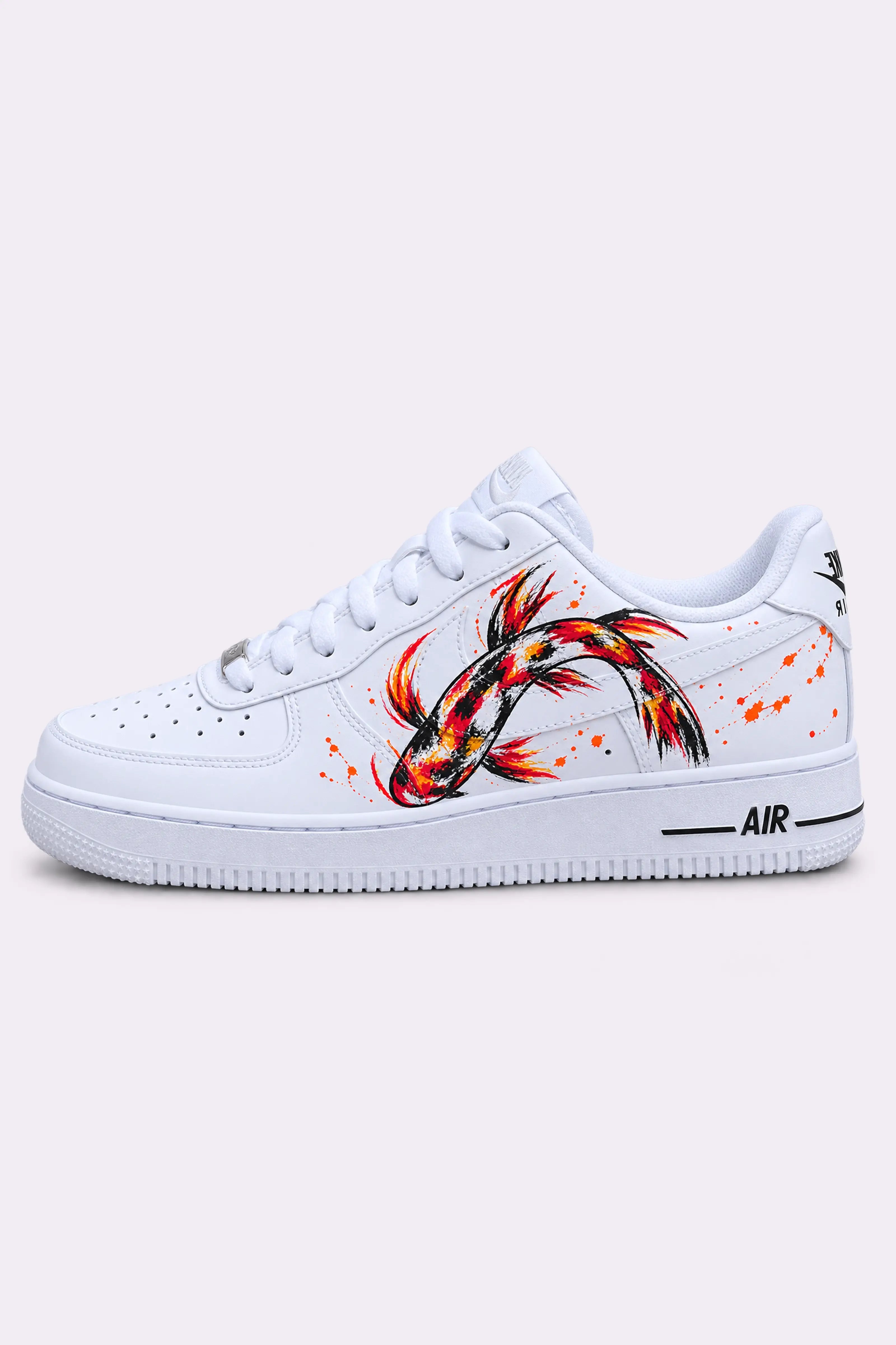 Hand-Painted Koi Fish AF1 Sneakers