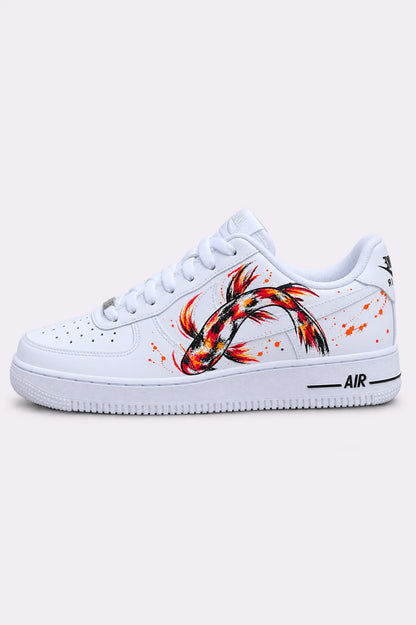 Hand-Painted Koi Fish AF1 Sneakers