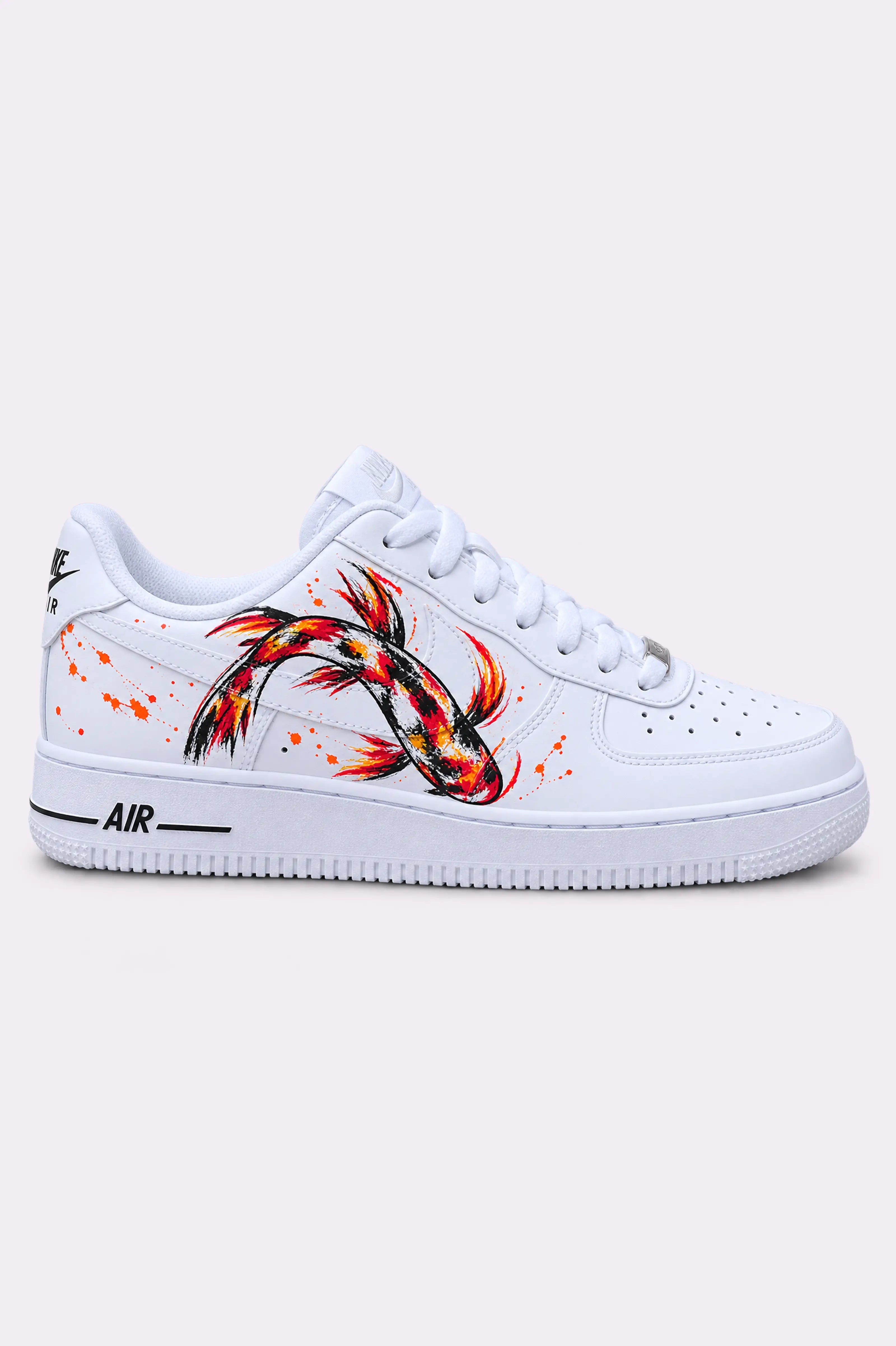 Hand-Painted Koi Fish AF1 Sneakers