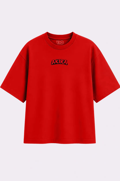 Akira Anime Embroidery Red T-Shirt
