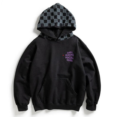 anti social social club Checkered Hoodie