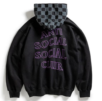 anti social social club Checkered Hoodie