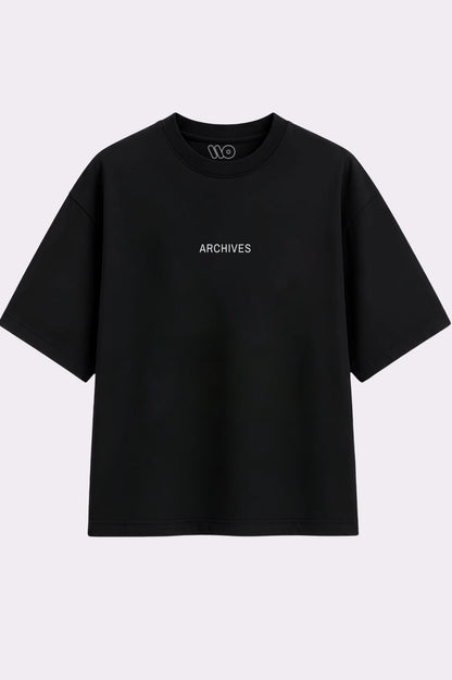 Archives Floral Star Black Oversized T-Shirt