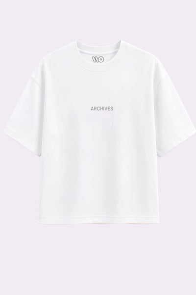 Archives Floral Star White Oversized T-Shirt