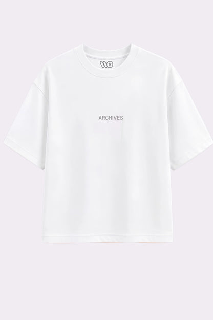 Archives Floral Star White Oversized T-Shirt
