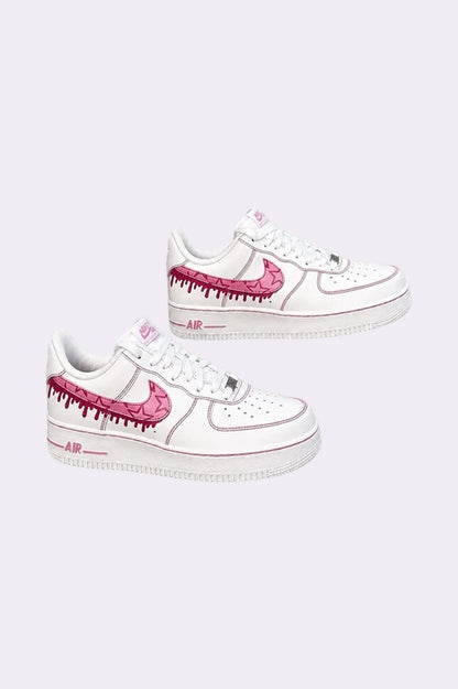 Hand Painted Pink Drip Sneakers