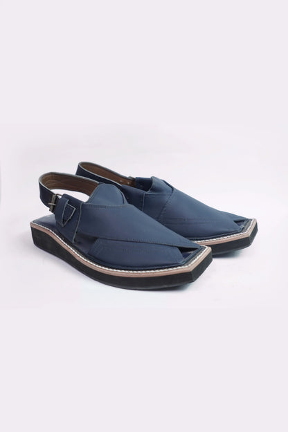 Navy Blue Handmade Peshawari Chappal