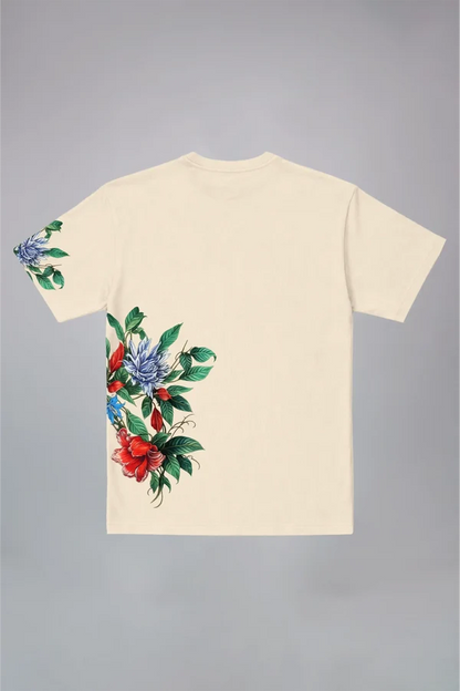 Midnight Floral Beige Oversized T-Shirt