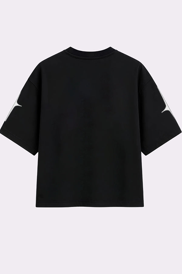 Celestial  Drop Shoulder Black T-Shirt