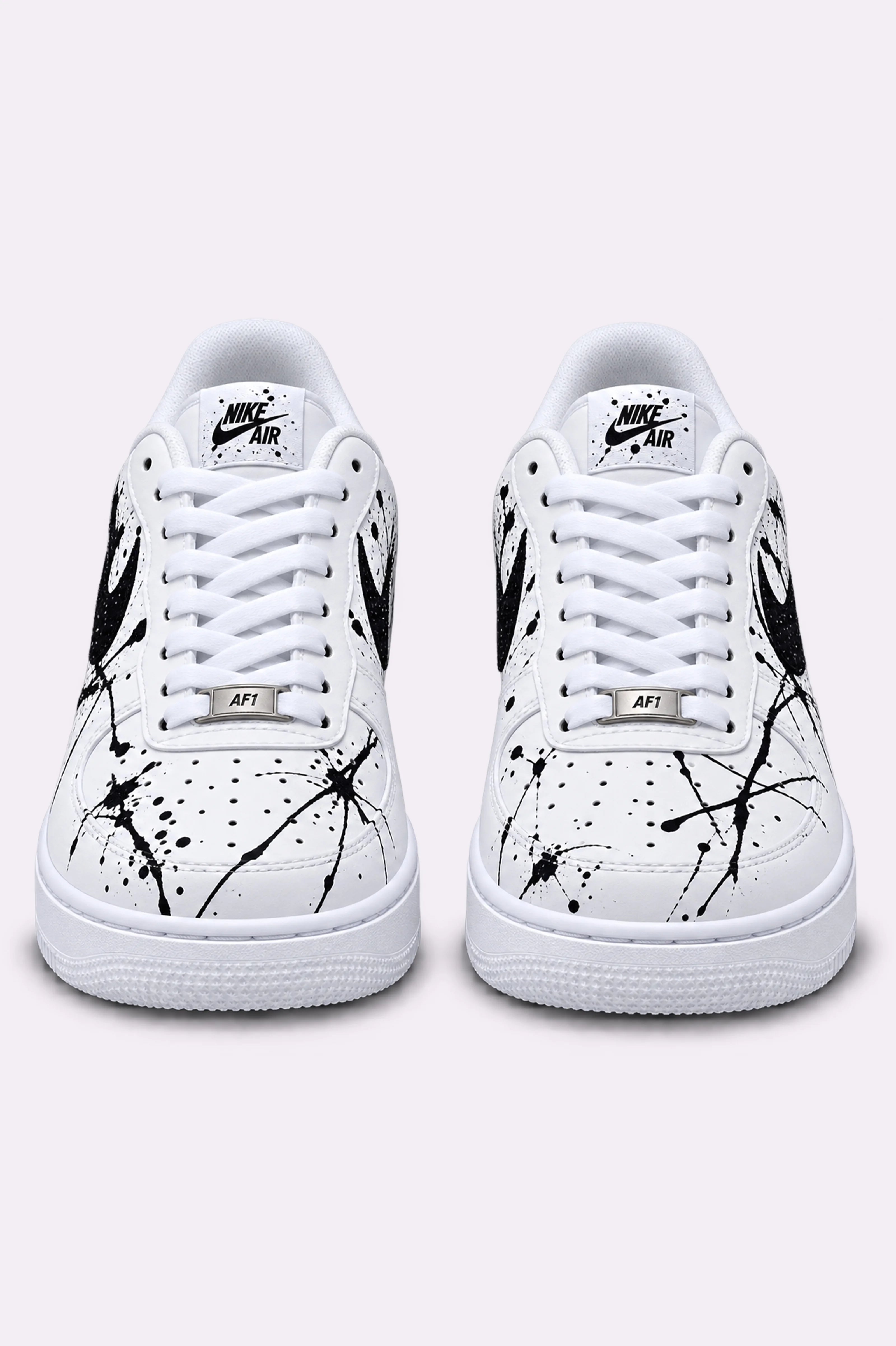 Black Paint Splatter Hand-Painted Sneakers