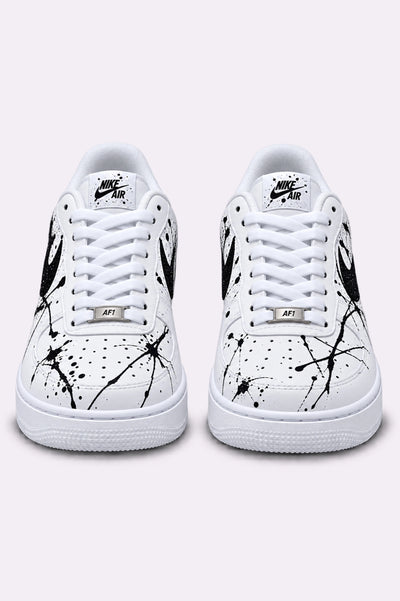 Black Paint Splatter Hand-Painted Sneakers