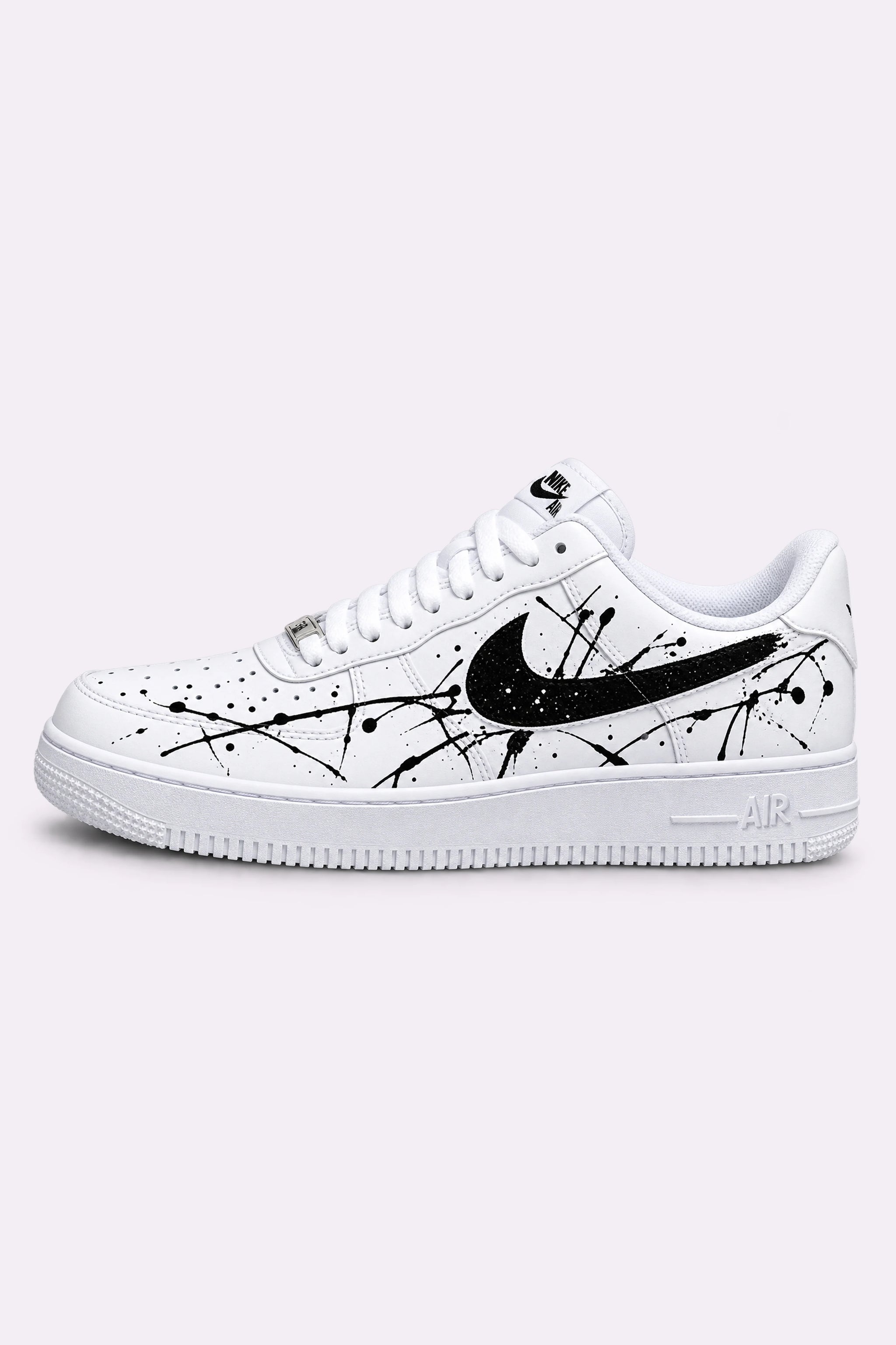 Black Paint Splatter Hand-Painted Sneakers