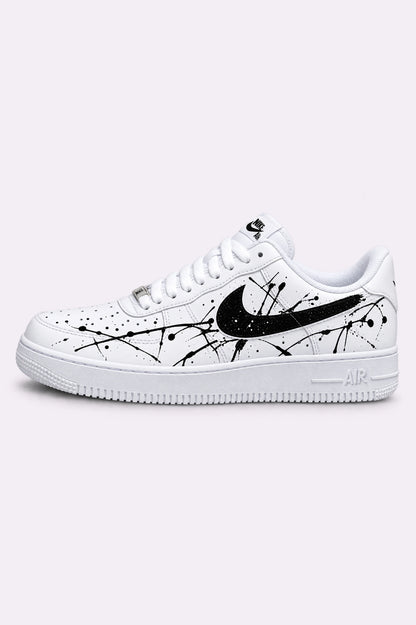 Black Paint Splatter Hand-Painted Sneakers