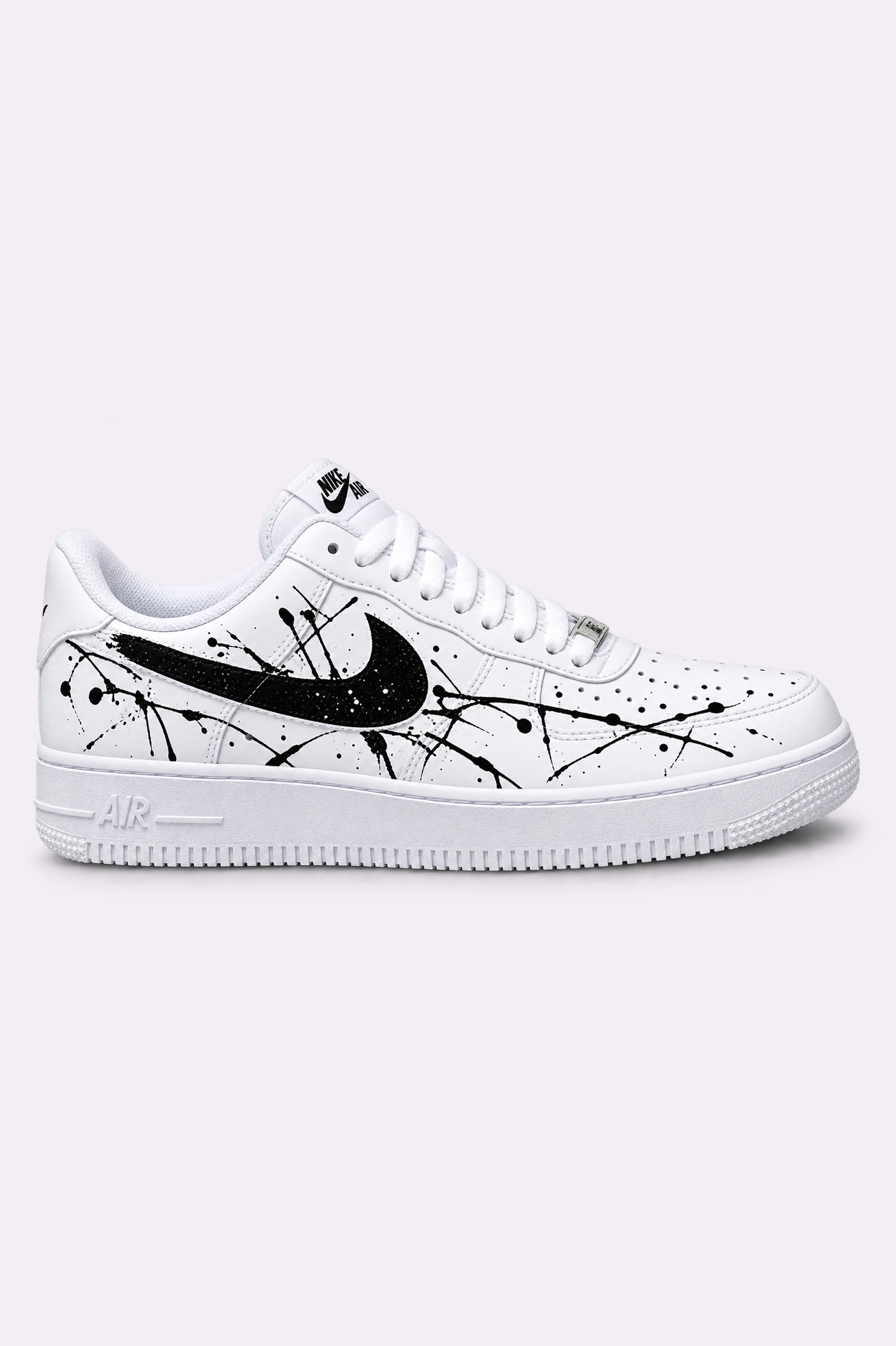 Black Paint Splatter Hand-Painted Sneakers