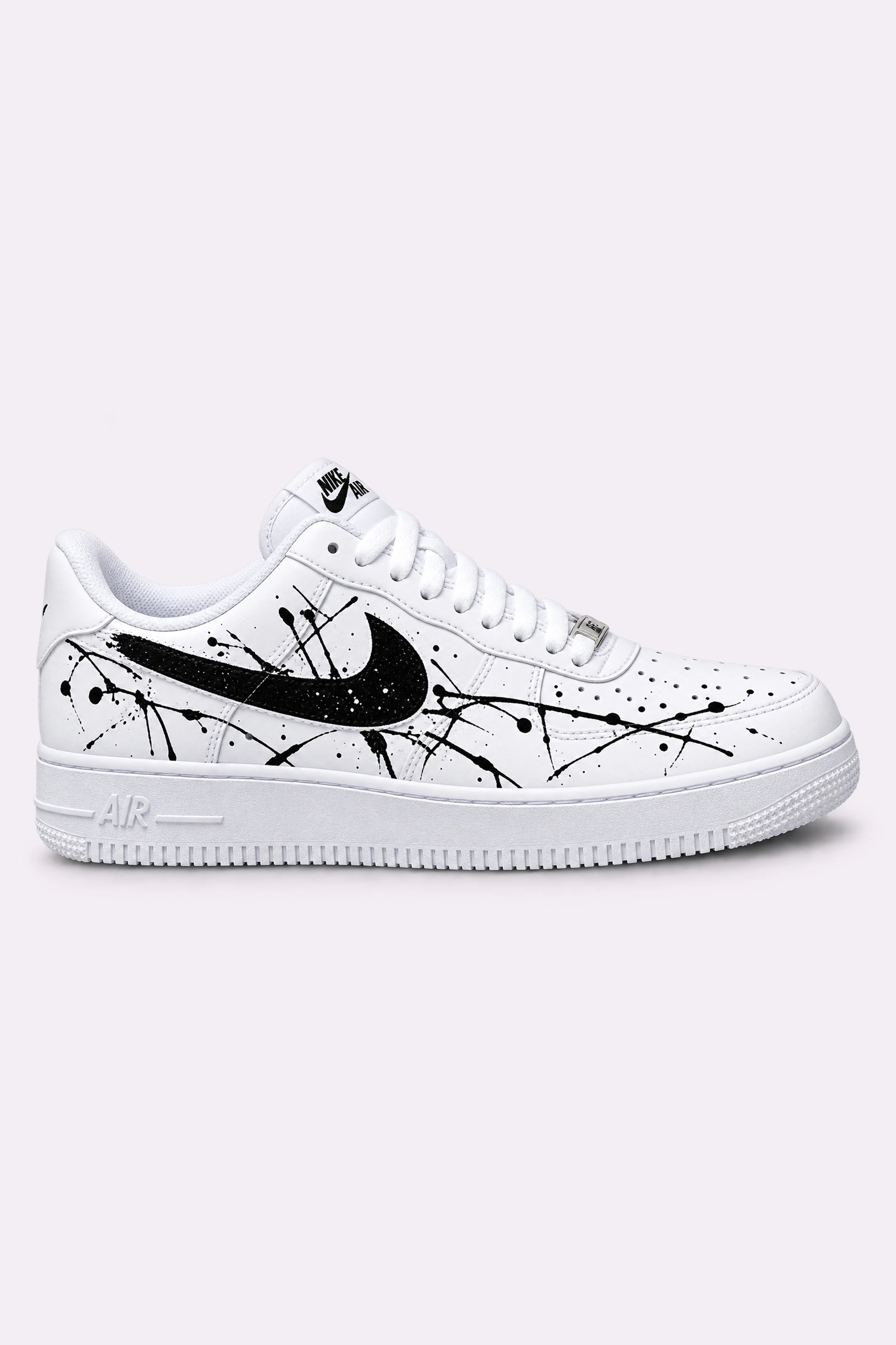 Black Paint Splatter Hand-Painted Sneakers