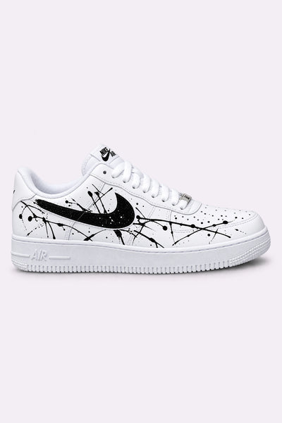 Black Paint Splatter Hand-Painted Sneakers