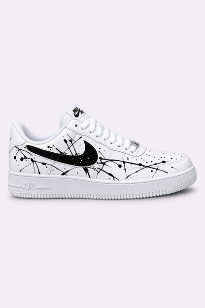 Black Paint Splatter Hand-Painted Sneakers