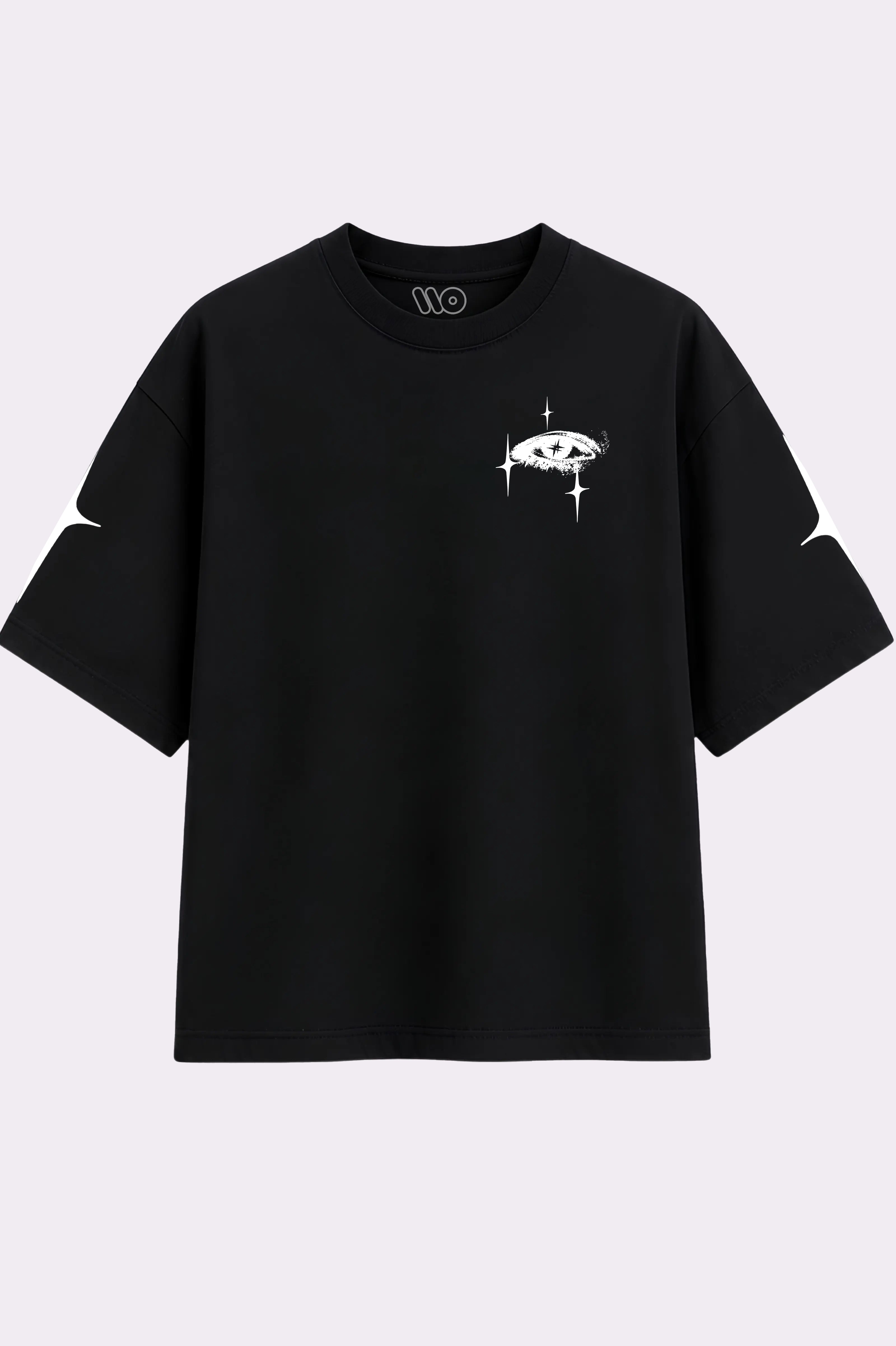 Celestial  Drop Shoulder Black T-Shirt