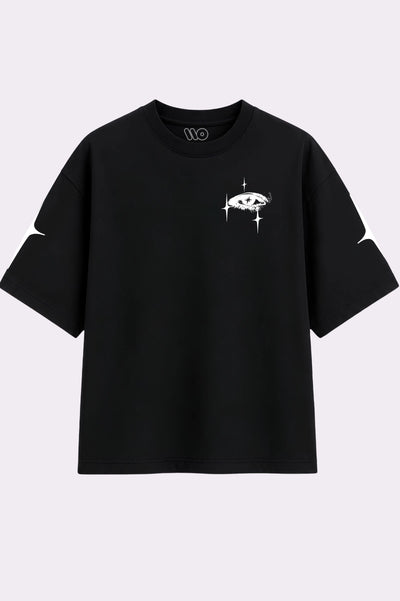 Celestial  Drop Shoulder Black T-Shirt