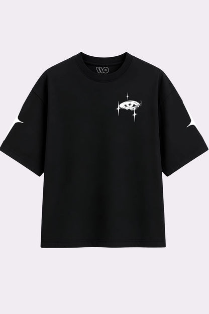 Celestial  Drop Shoulder Black T-Shirt