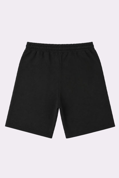 Black Cotton Casual Shorts