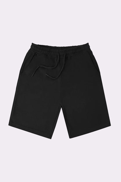 Black Cotton Casual Shorts