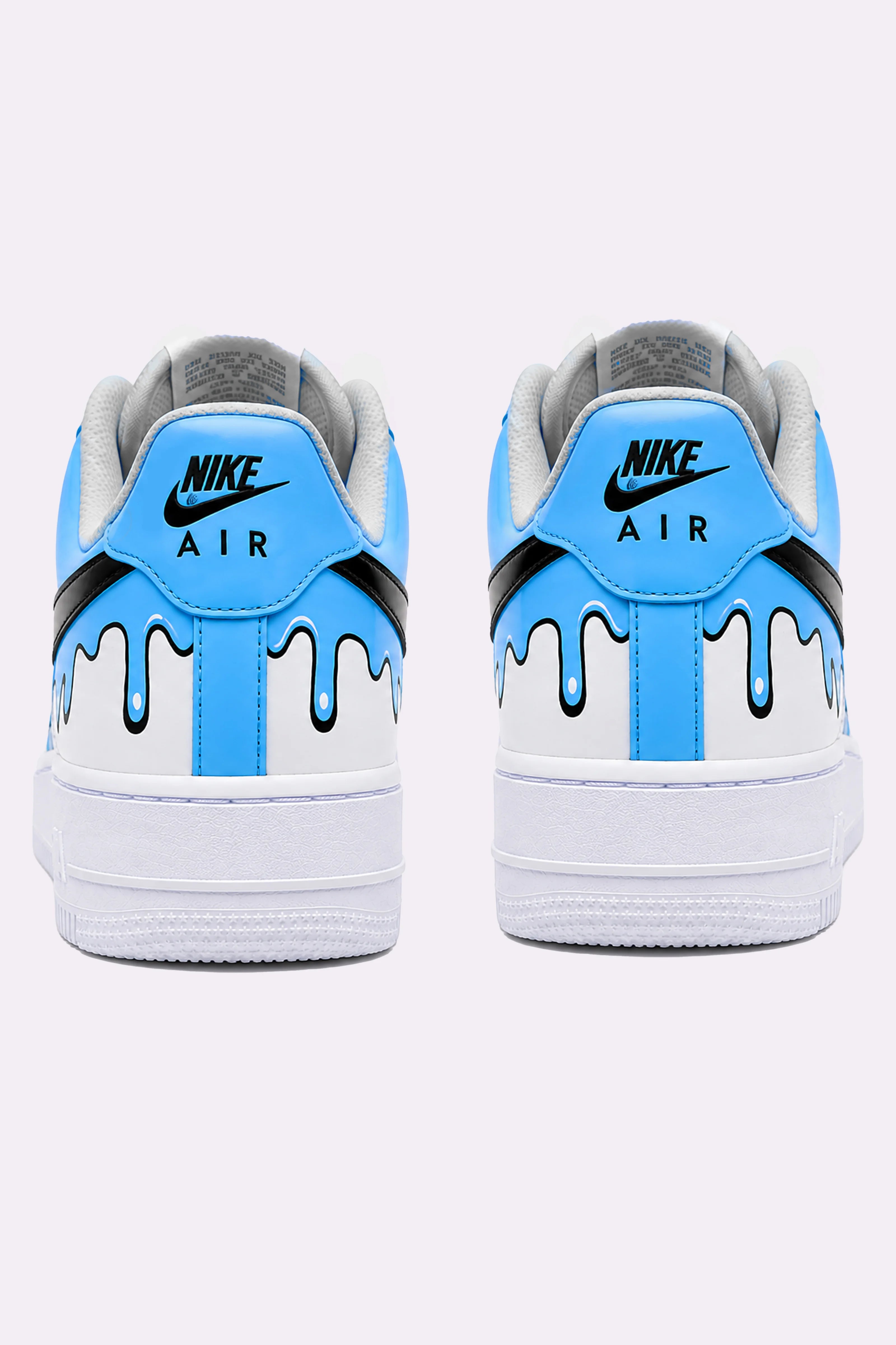 Hand-Painted Blue Drip AF1 Sneakers