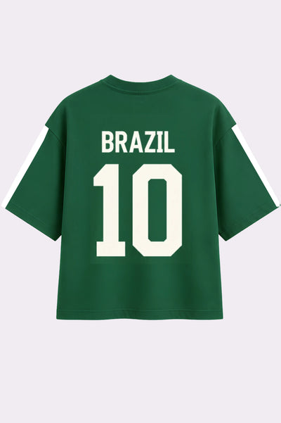 BRAZIL 10 Graphic Green T-Shirt