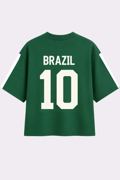 BRAZIL 10 Graphic Green T-Shirt