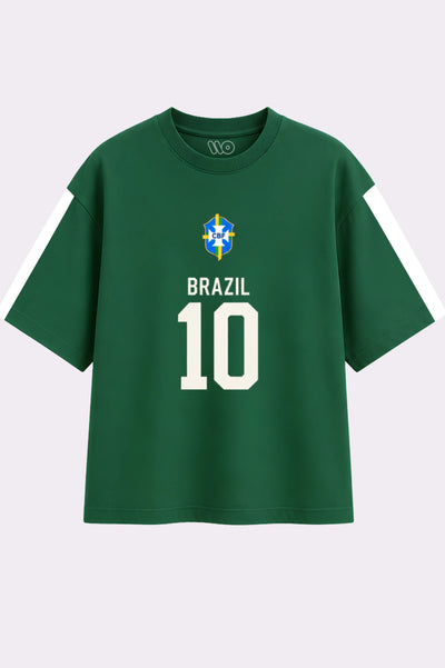 BRAZIL 10 Graphic Green T-Shirt