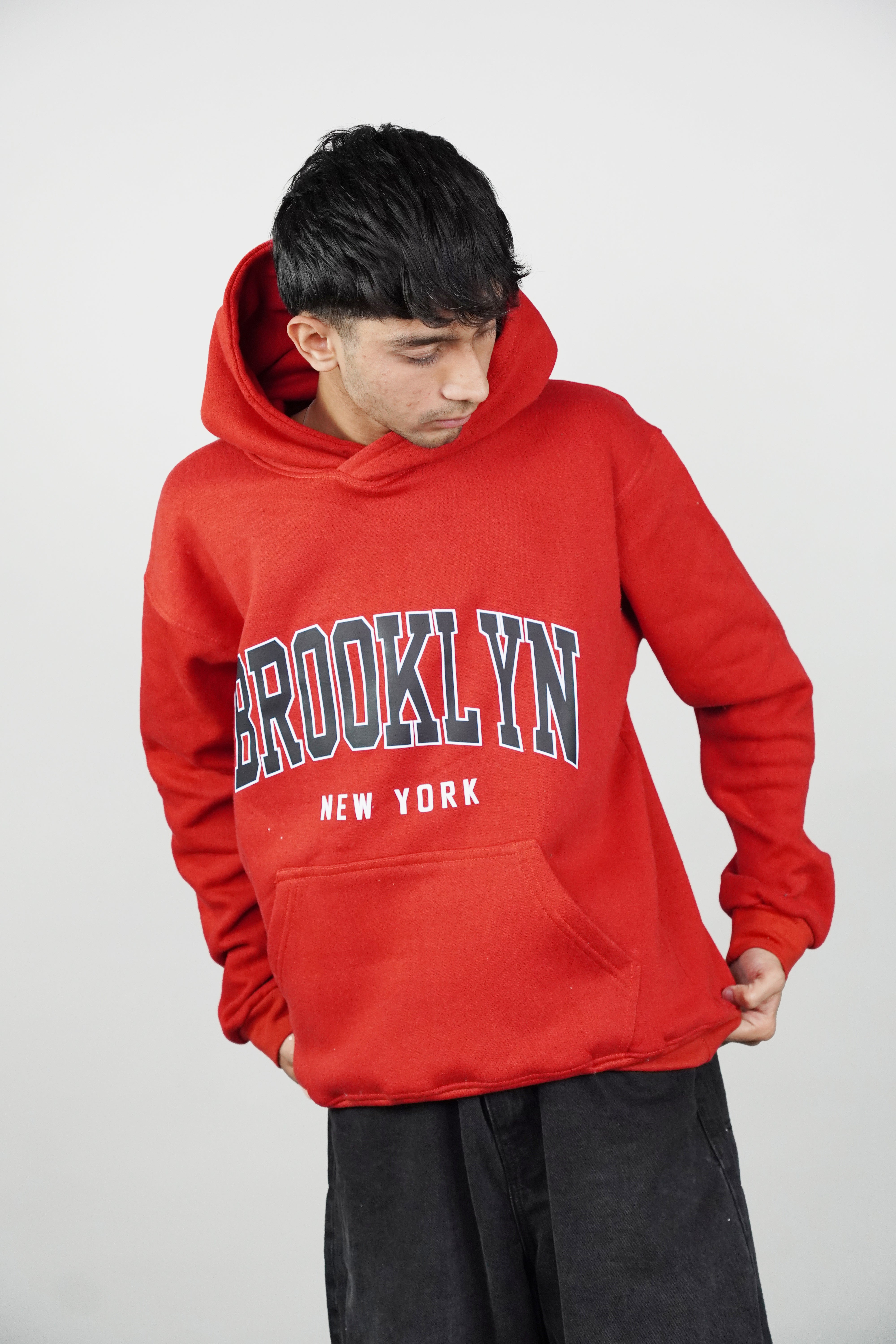 brooklyn New York Pullover Red Hoodie