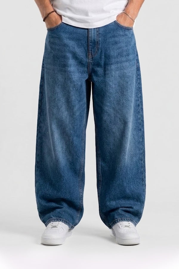Washed Blue Loose Fit Jeans