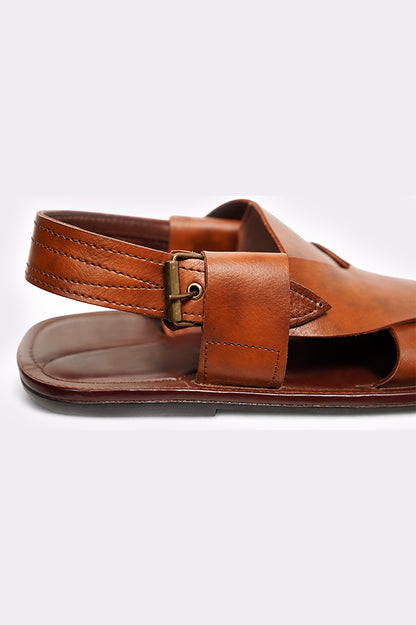 Double Shade Brown Peshawari Chappal