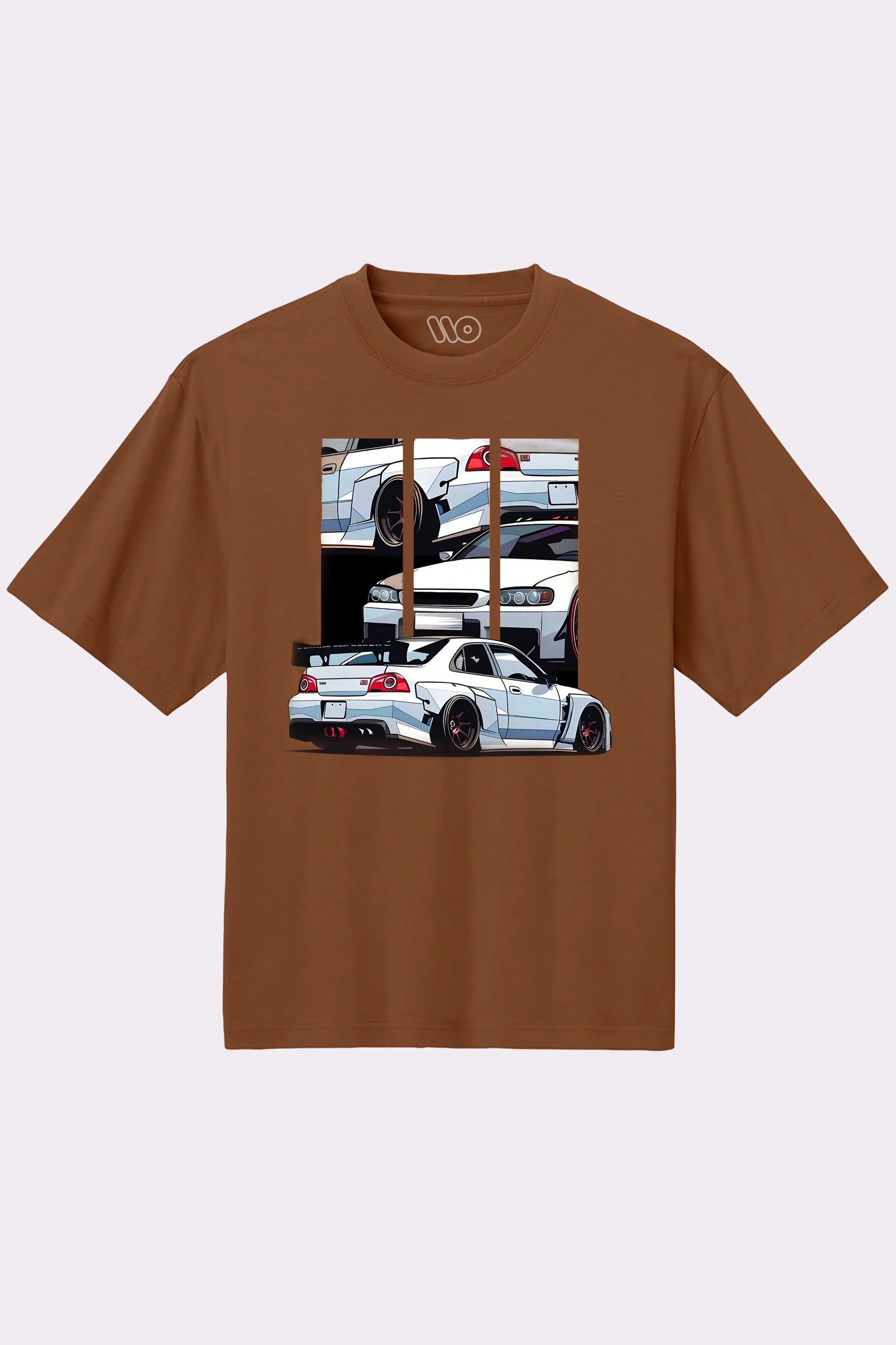 Car Graphic Printed Brown T-Shirt