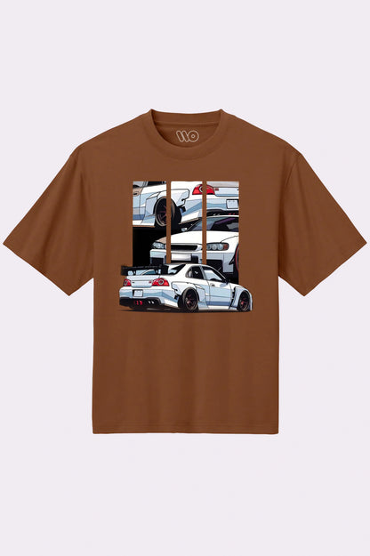 Car Graphic Printed Brown T-Shirt