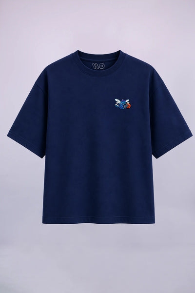 Navy Blue Hornet Embroidered T-Shirt