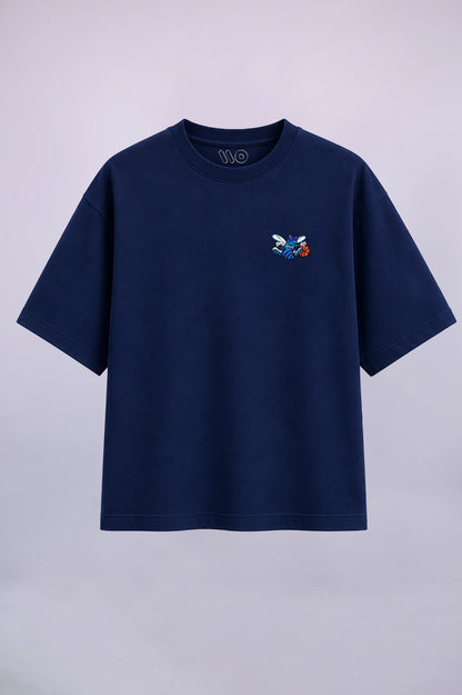 Navy Blue Hornet Embroidered T-Shirt