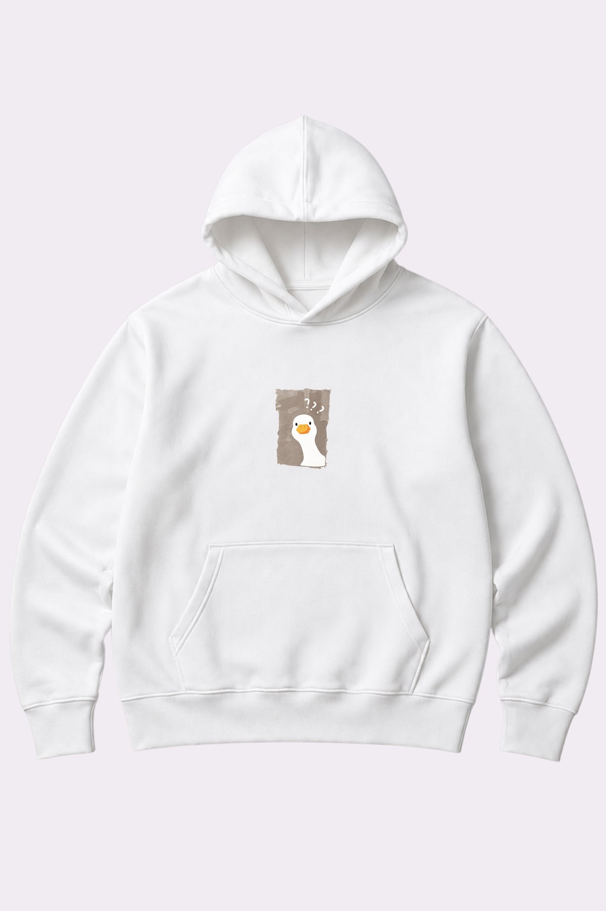 Cute Duck Juniors White Oversized Hoodie